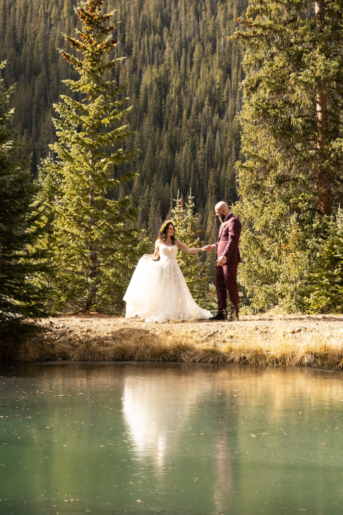 lakeside wedding photos