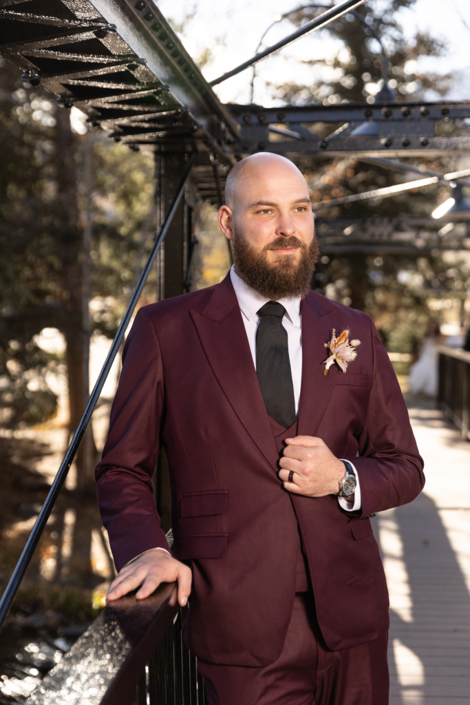 Maroon wedding suit