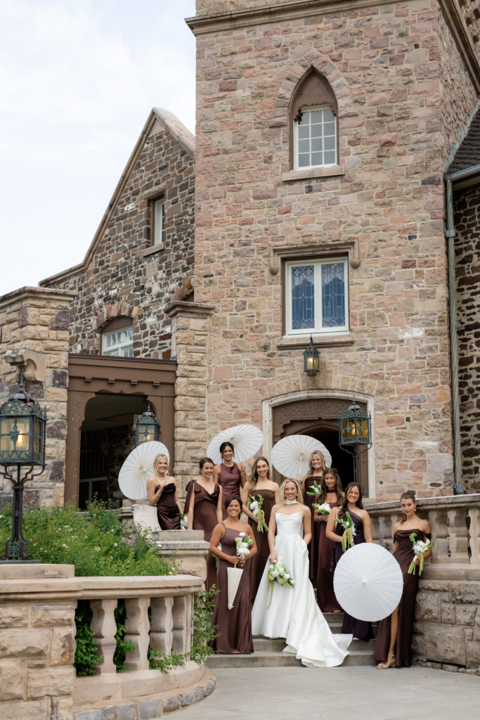 Bridal party at Highlands Ranch Mansion