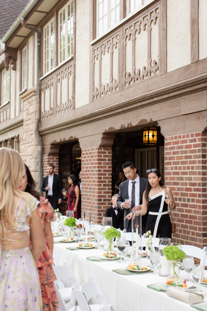 Outdoor wedding dinner