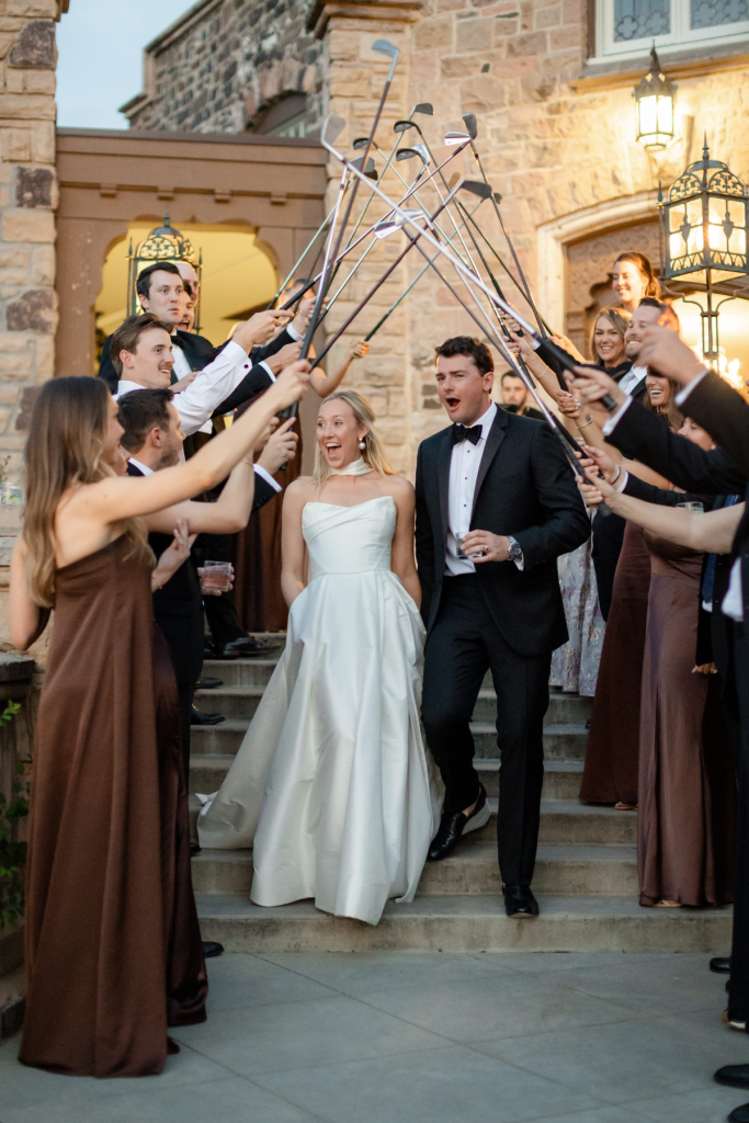Golf club wedding exit
