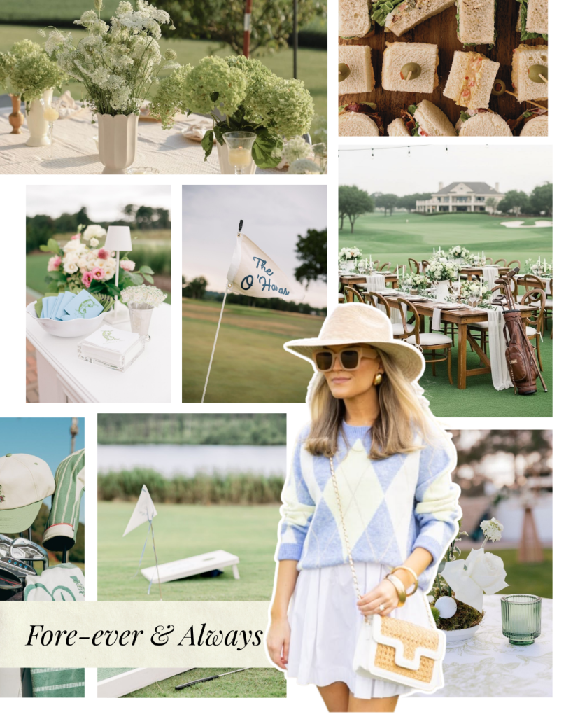 fore-ever and always golf themed country club wedding shower bridal shower