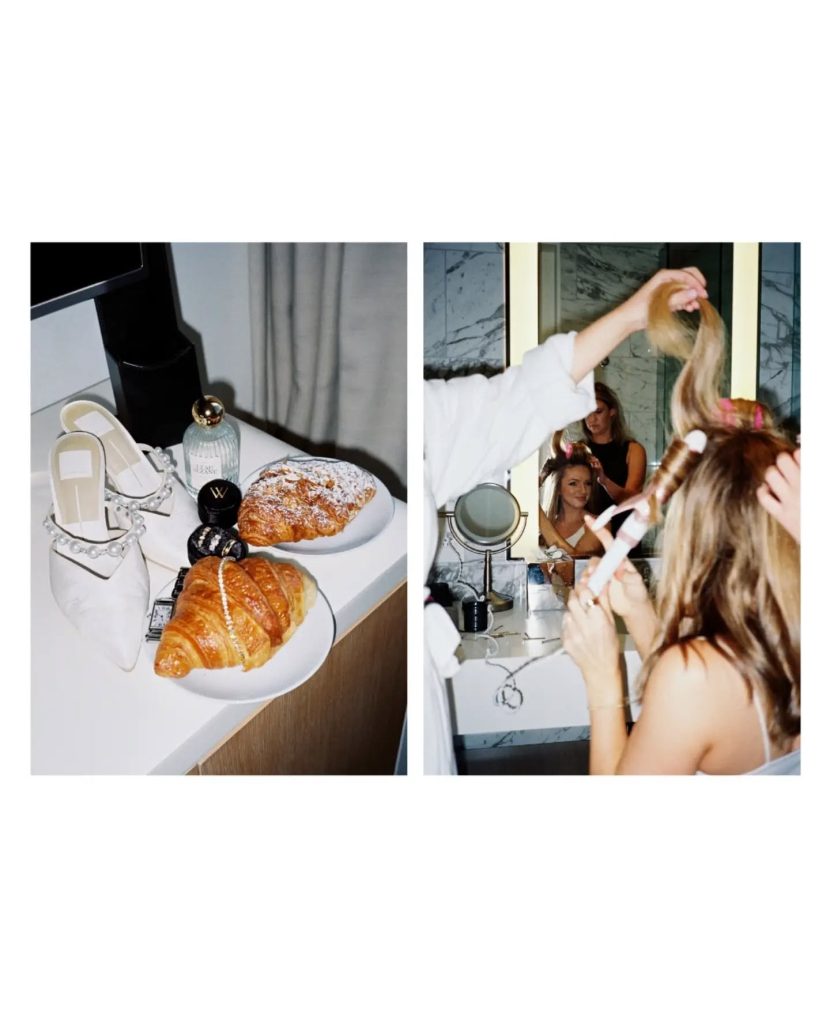 getting ready photos of bride getting ready with morning playlist and breakfast