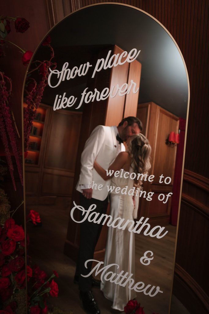 Mirror wedding welcome sign