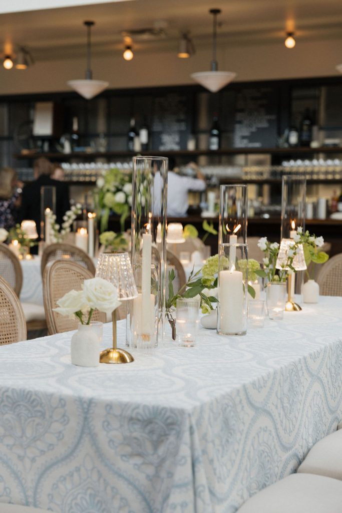 Reception tables and detail shot for a reception coordinated by Coordinating with Catherine.