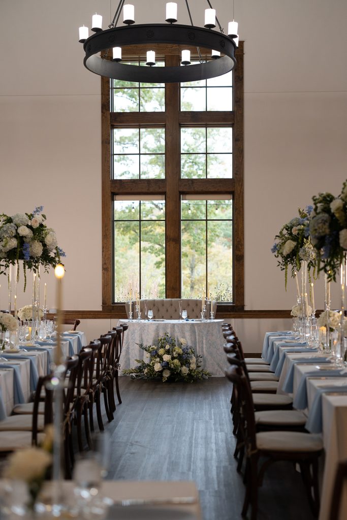 Reception details inside Silver Oaks Chateau.