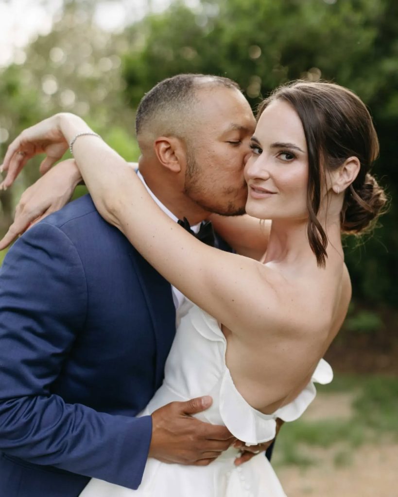 couples posing after wedding ceremony at luxury wedding venue in northern virginia
