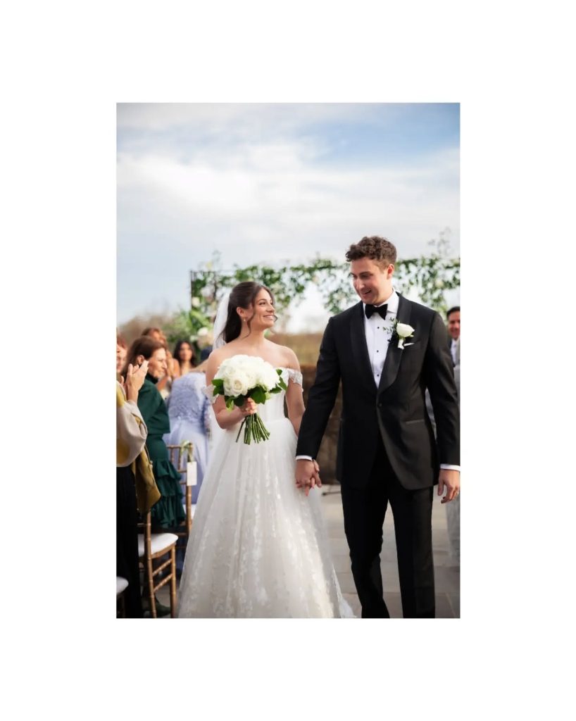 couple looking at each other after wedding ceremony in northern virginia