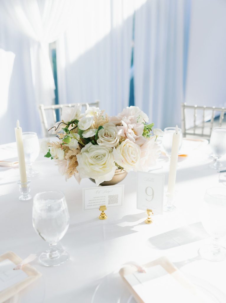 Reception in the solarium at Knotting Hills Wedding Venue and Resort designed and planned by ERO Weddings.