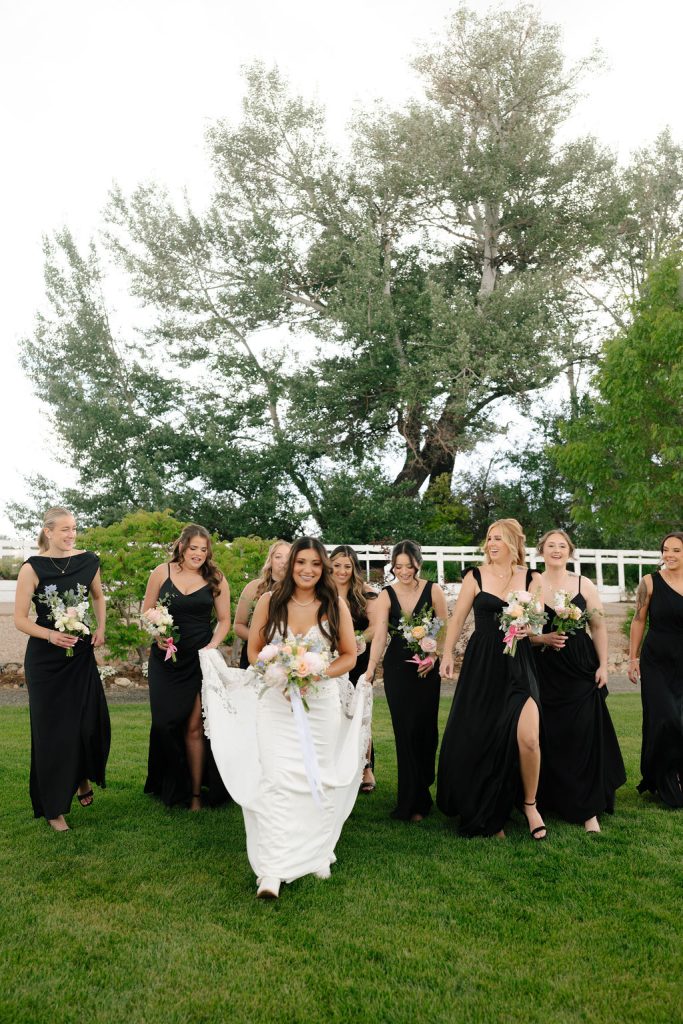 Black bridesmaids dresses