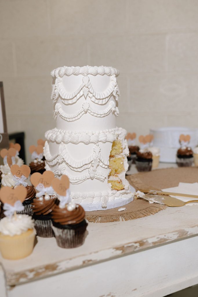White wedding cake
