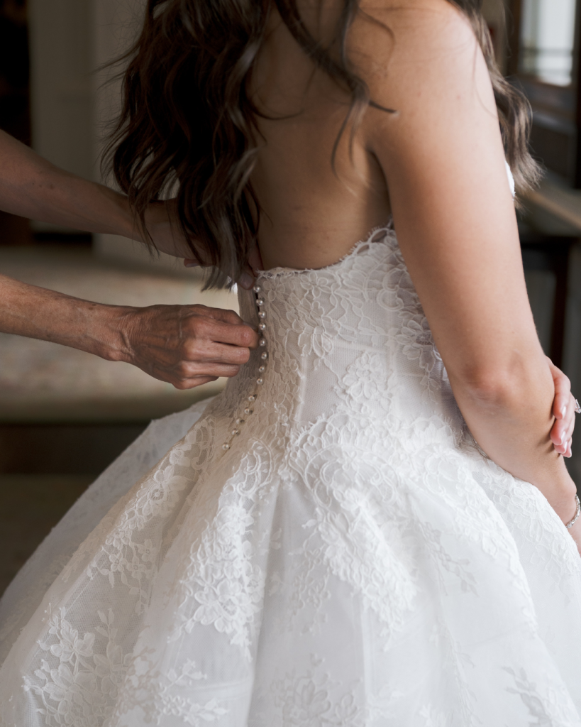 Lace wedding gown for wedding gown preservation