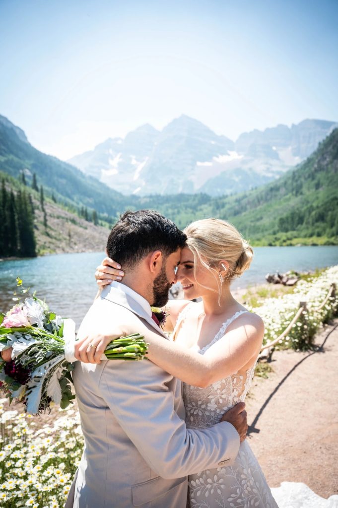 Colorado bride and groom in the rocky mountains