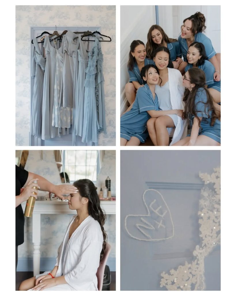 getting ready photos of bride and bridesmaids