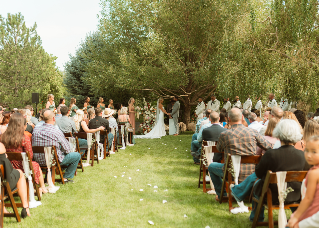 Wedding ceremony in Lyons, Colorado