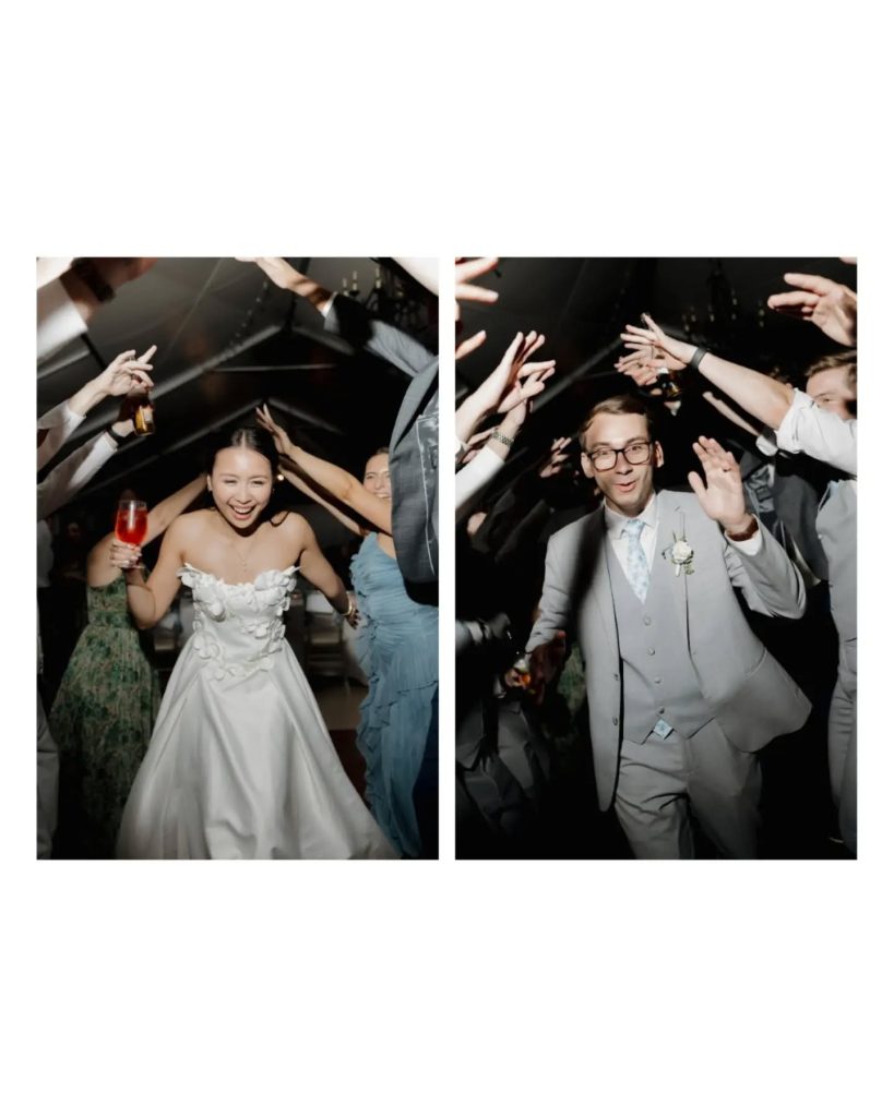 bride and groom dancing on dance floor at wedding reception in northern virginia
